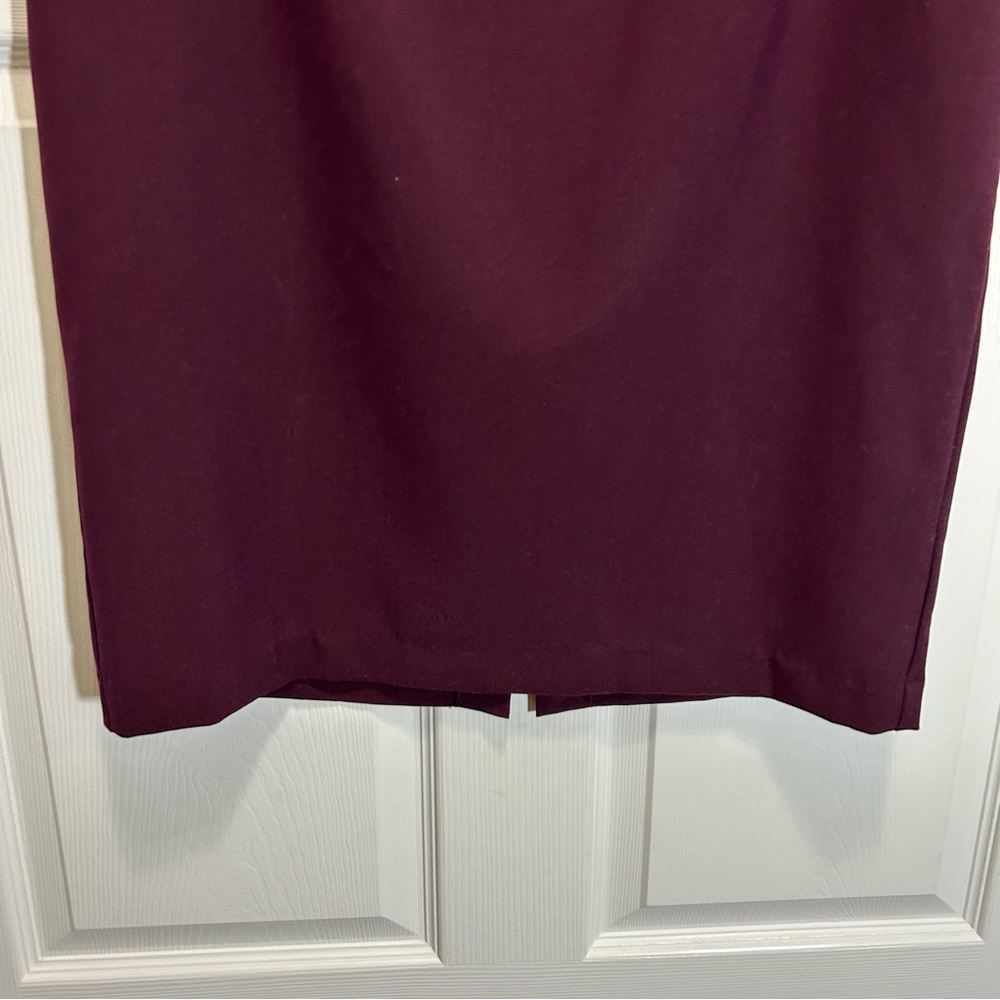 Ellen Tracy Maroon Black Waistband Skirt Size 14 - Picture 3 of 9